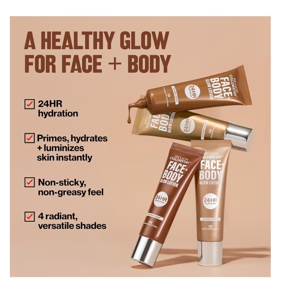 Revlon ColorStay Glow Lotion 24 HR- 140 In My Bronzy Era - Picture 2 of 6